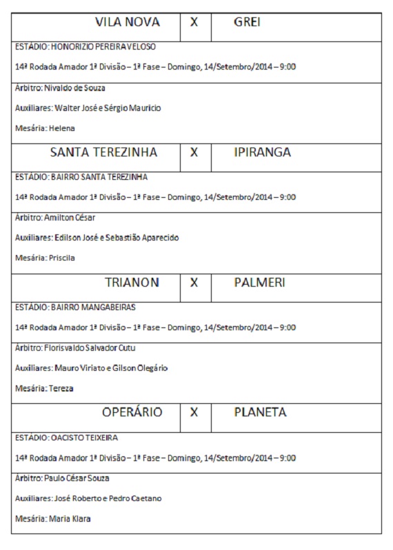 Arbitragem 14ª rodada Amadorão - 1